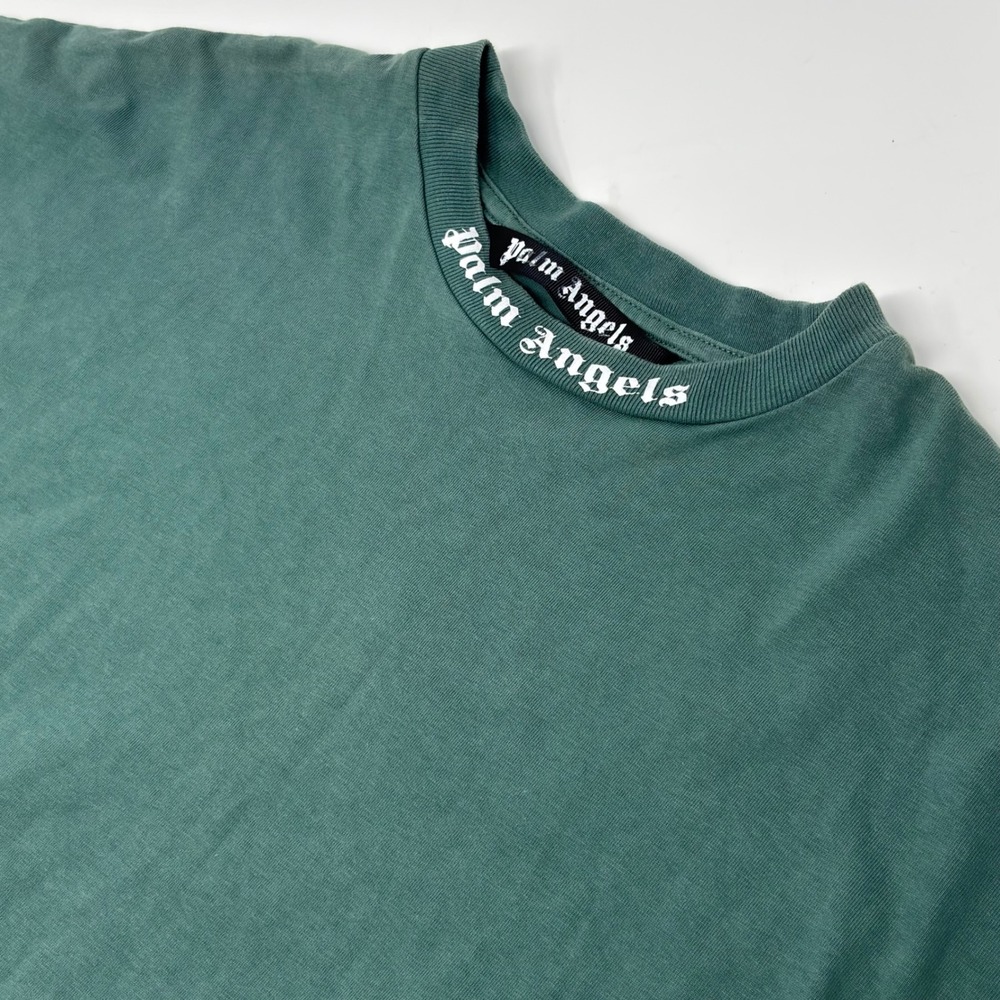 Palm Angels Classic Logo Oversize T Shirt Green L Back Logo Crew Neck Portugal